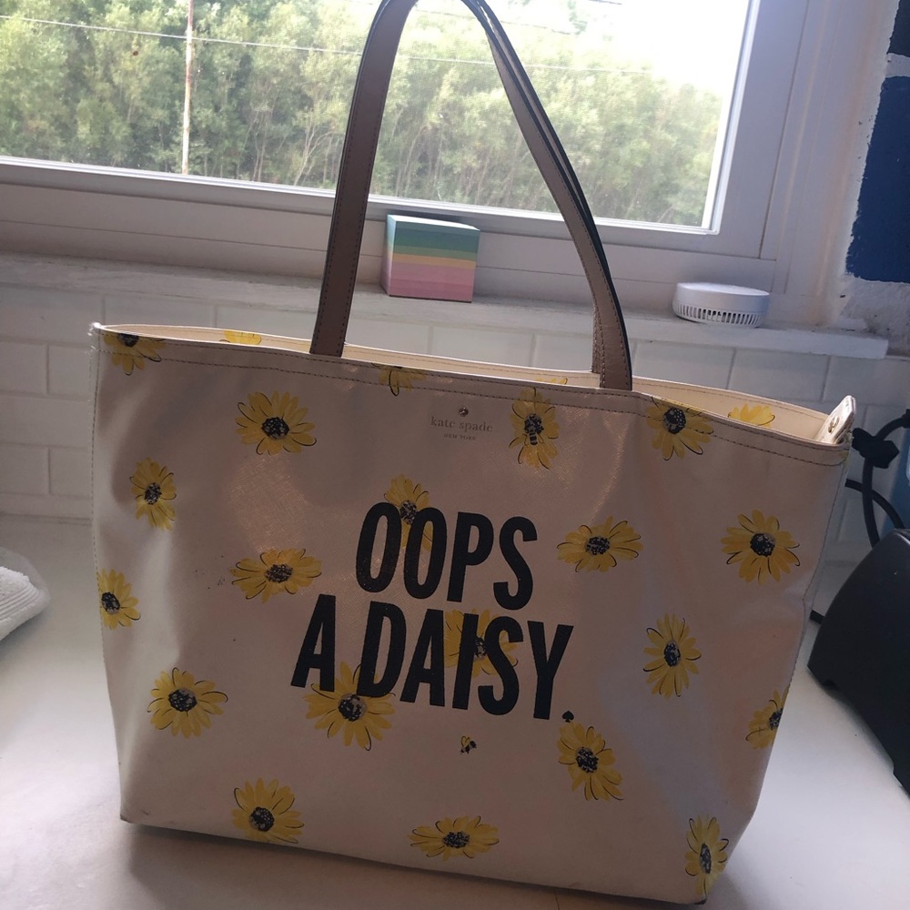Kate Spade White and Yellow Floral Tote
